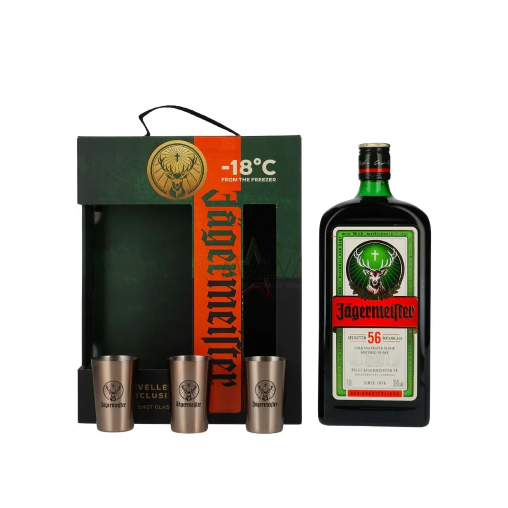 Caja Jagermeister 1l Con 3 Shots